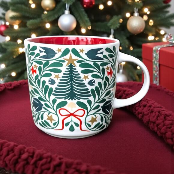 New W/ Tags-Prima Design Scandinavian Nordic Folk Art Christmas Tree Coffee Mug - Picture 1 of 3